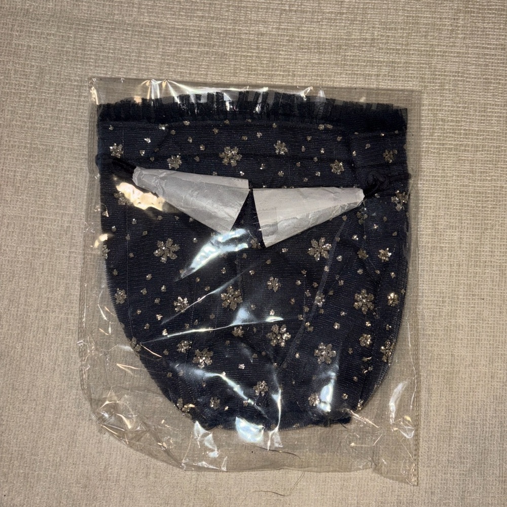 Free People Seasons Sparkle Mini Gift Sack Embroidered Pouch Bag Blue NWT NEW - Picture 6 of 12